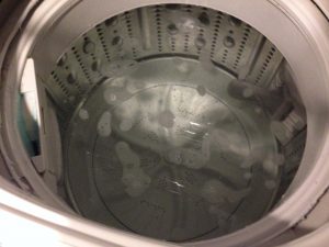 洗濯槽掃除に塩素系漂白剤を使用